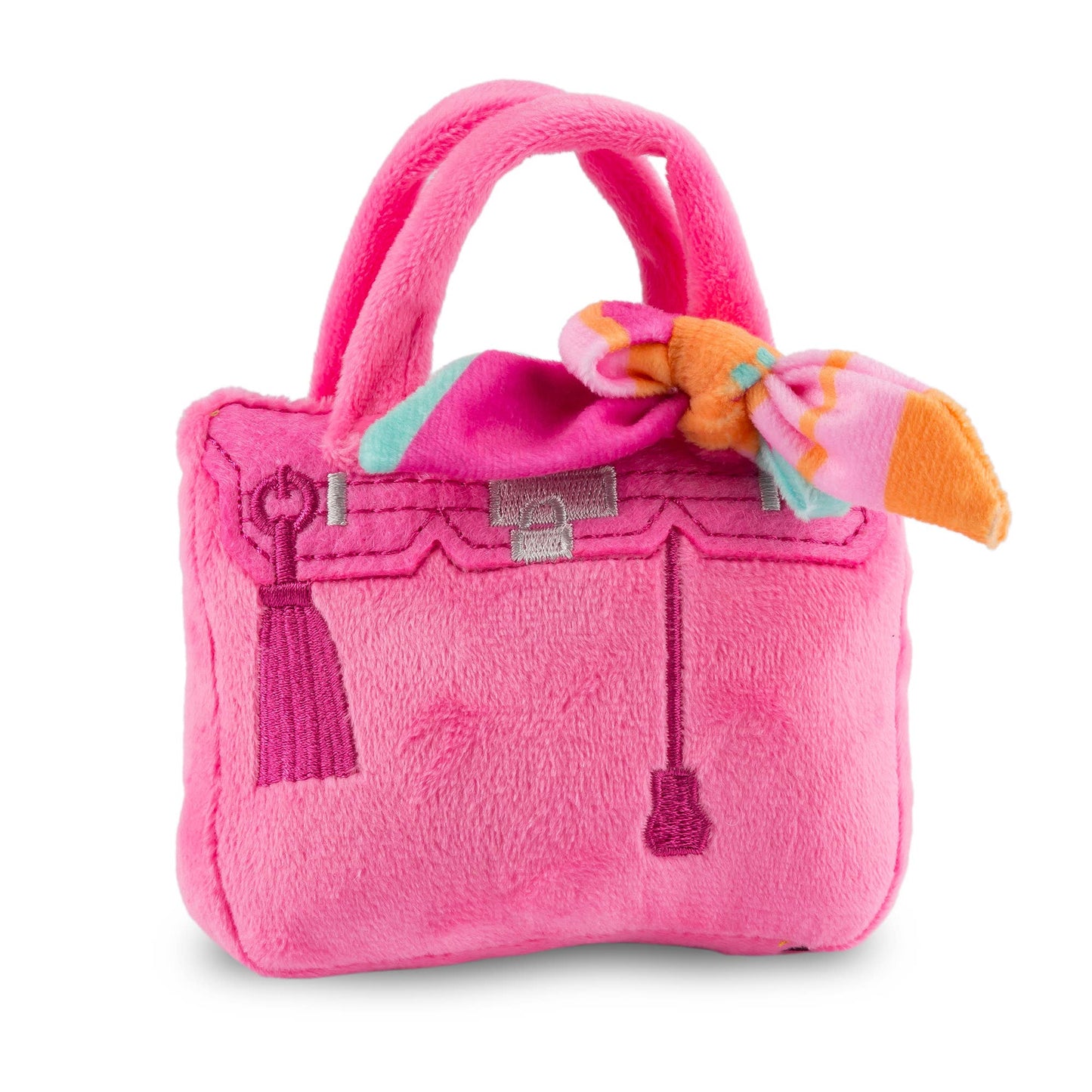 Barkin Bag - *CHIC DOGGIE* Pink w/ Scarf Squeaker Dog Toy
