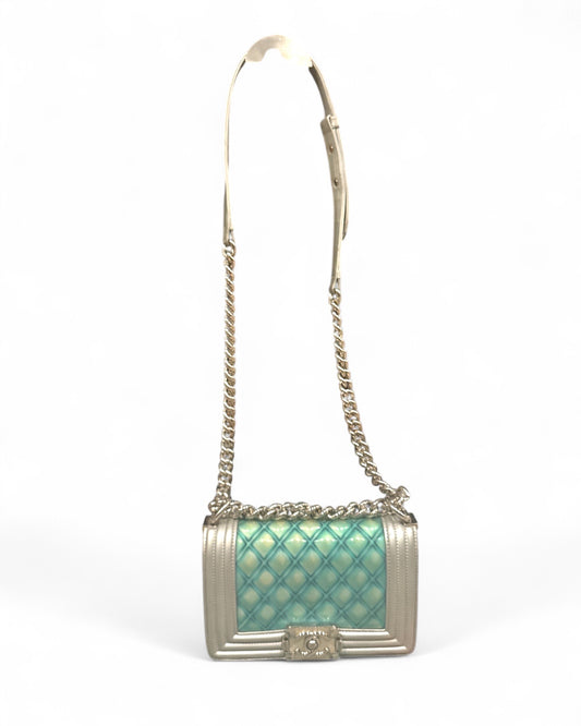 Chanel Small Irridescent PVC and Leather Boy Bag