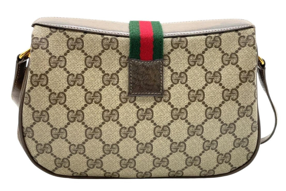 Vintage Gucci GG Supreme Canvas and Leather Sherry Line Crossbody