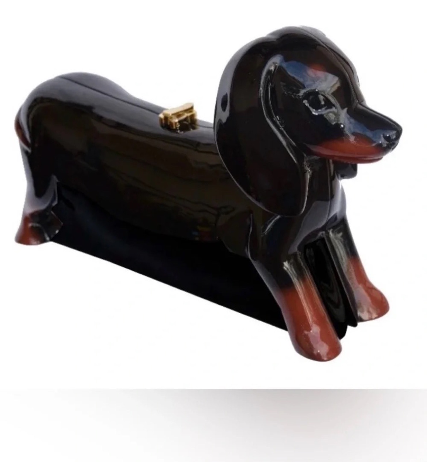 Timmy Woods carved dachshund-shaped minaudière