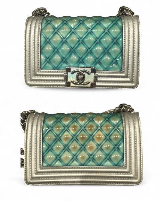 Chanel Small Irridescent PVC and Leather Boy Bag