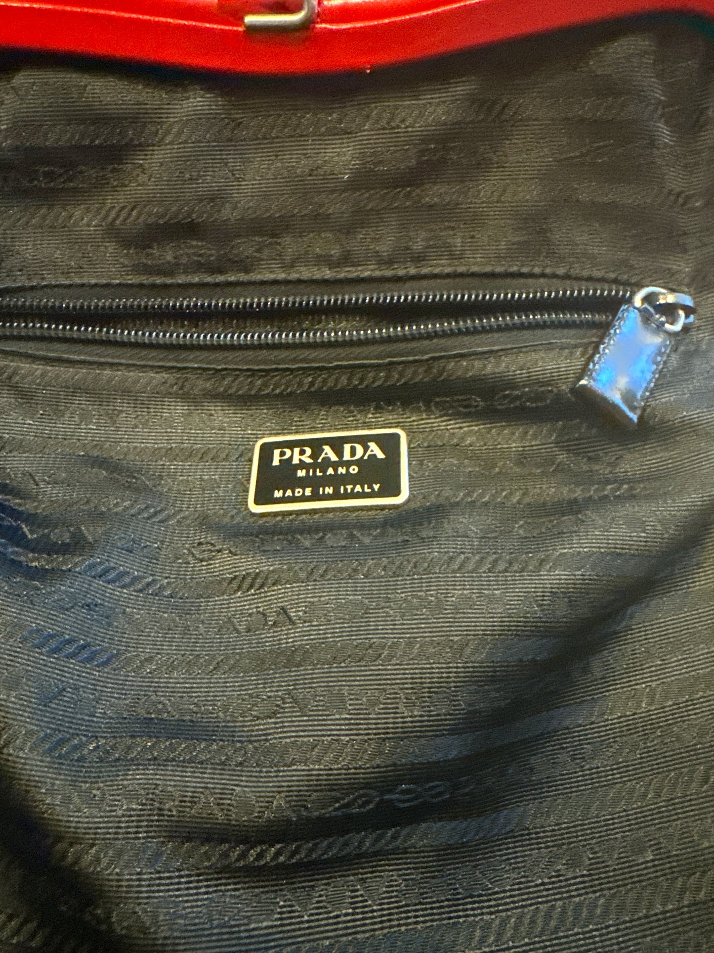 Prada Red Leather Bowling-style Bag