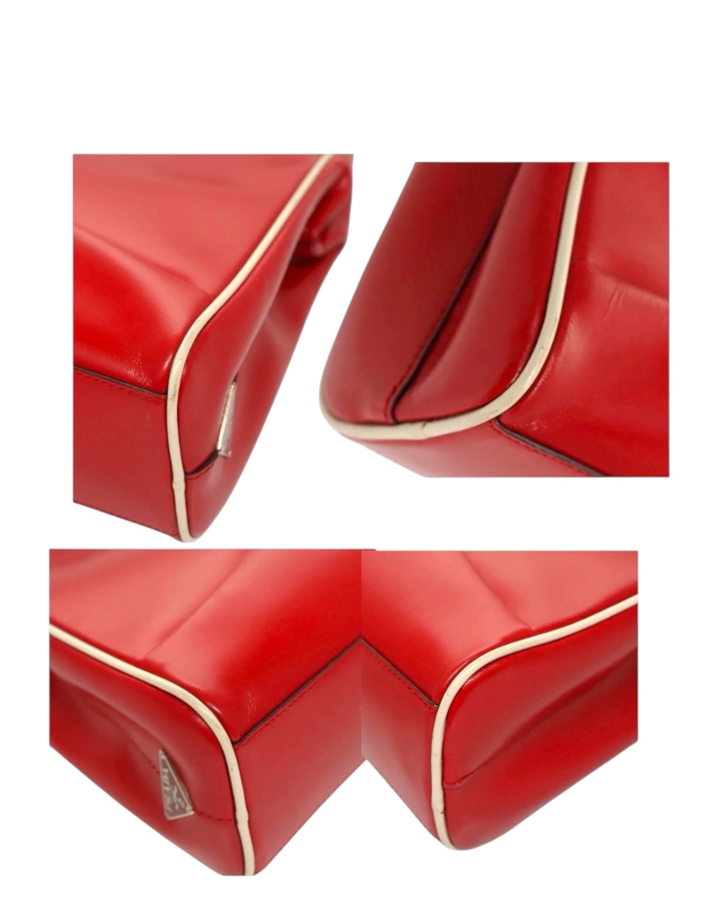Prada Red Leather Bowling-style Bag