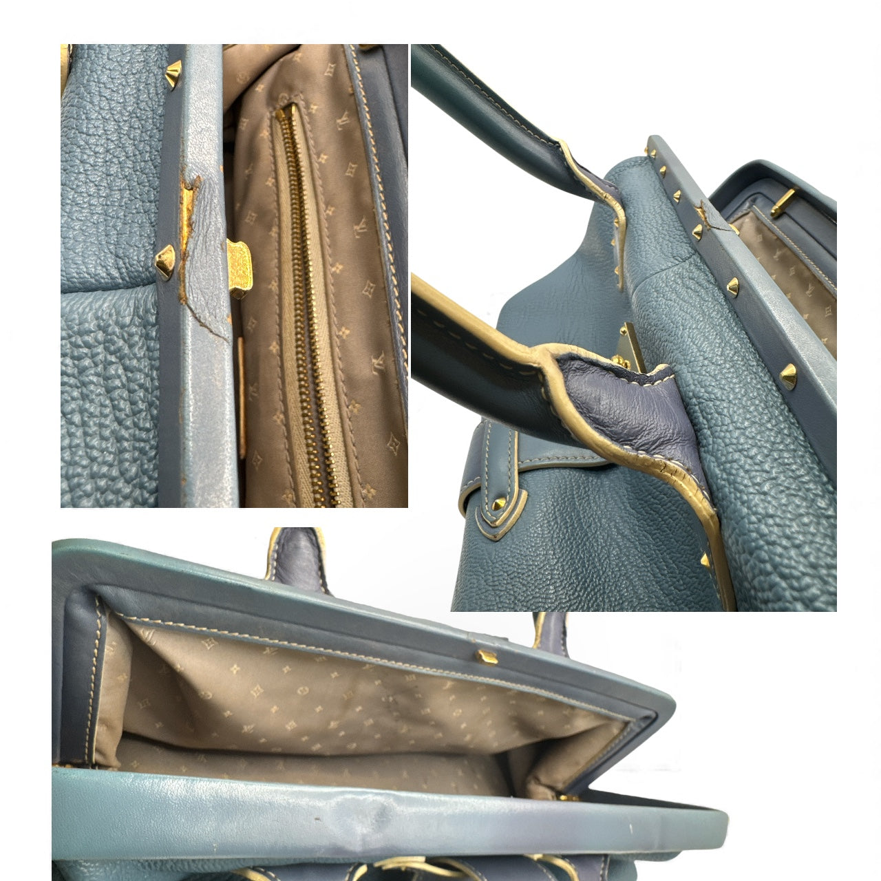 Louis Vuitton Blue Leather Suhali L’Ingénieux PM Satchel