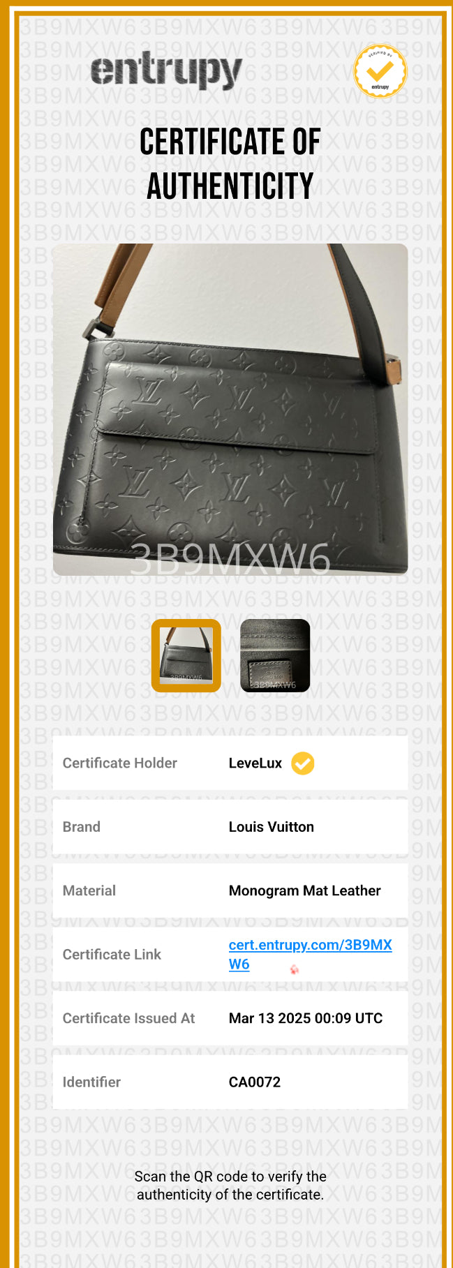 Louis Vuitton Monogram Leather Mat Alston Black Shoulder Bag