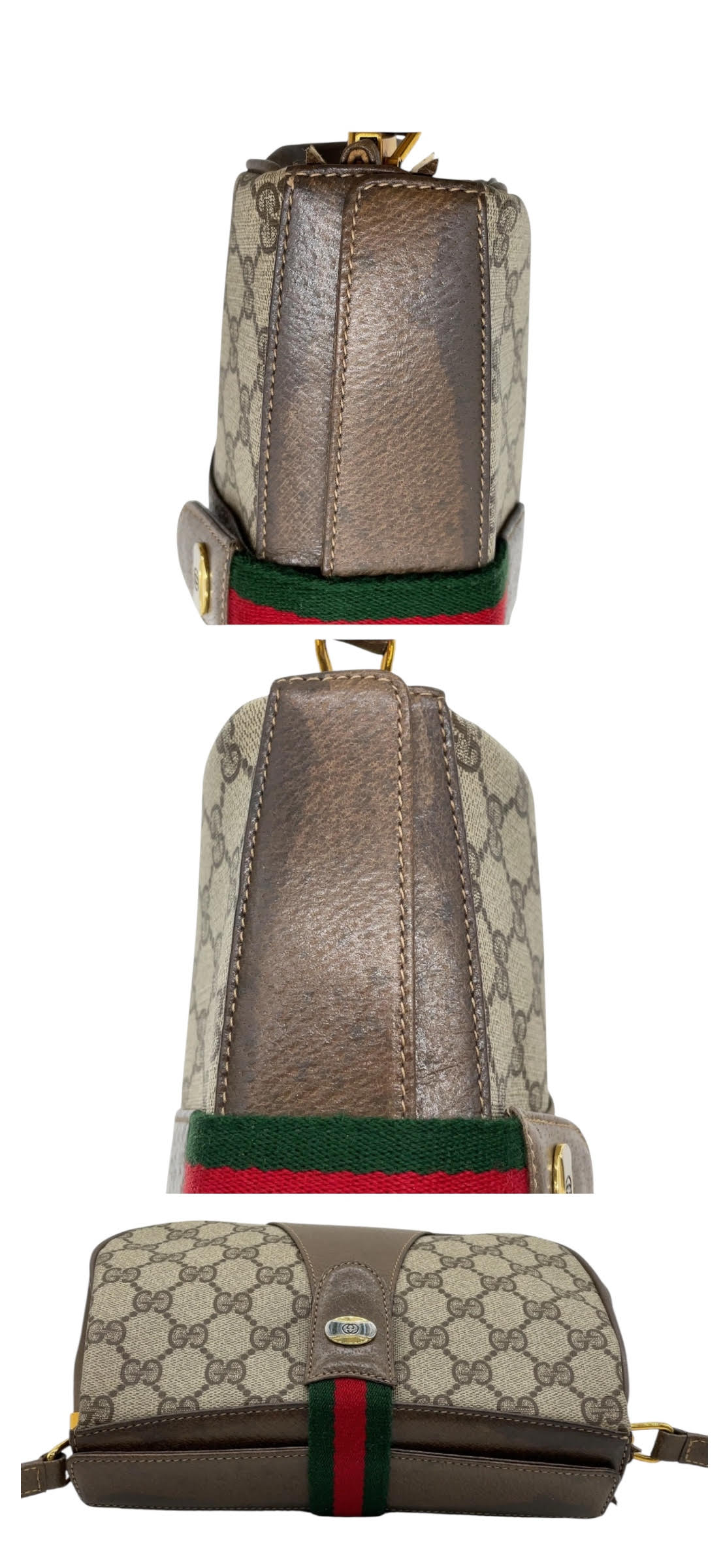 Vintage Gucci GG Supreme Canvas and Leather Sherry Line Crossbody
